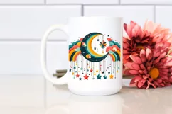 Colorful Whimsical Half Moon Clipart PNG Product Image 2