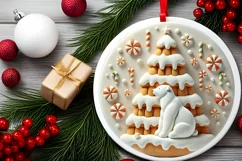 Round Christmas Ornament Sublimation|Clipart Product Image 1