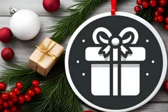 Round Christmas Ornament Sublimation|Clipart Product Image 2