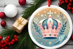 Round Christmas Ornament Sublimation|Clipart Product Image 1