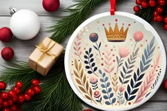 Round Christmas Ornament Sublimation|Clipart Product Image 1