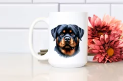 Rottweiler Big Eyes Watercolor Clipart Product Image 2