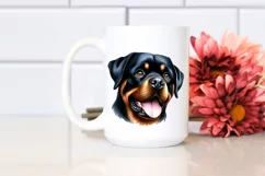 Rottweiler Big Eyes Watercolor Clipart Product Image 2