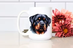 Rottweiler Big Eyes Watercolor Clipart Product Image 2