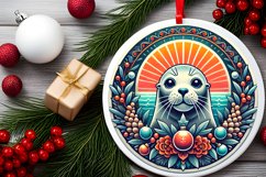 Round Christmas Ornament Sublimation|Clipart Product Image 1