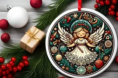 Round Christmas Ornament Sublimation|Clipart Product Image 2