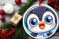 Round Christmas Ornament Sublimation|Clipart Product Image 1