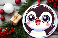 Round Christmas Ornament Sublimation|Clipart Product Image 1