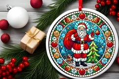 Round Christmas Ornament Sublimation|Clipart Product Image 1