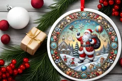 Round Christmas Ornament Sublimation|Clipart Product Image 1