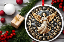 Round Christmass Ornament PNG Product Image 2