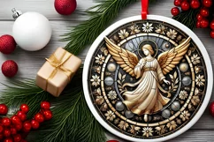Round Christmas Ornament Sublimation|Clipart Product Image 2