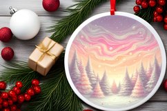 Round Winter Scene Ornament Sublimation PNG Product Image 2