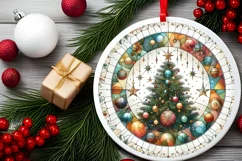 Round Christmas Ornament Sublimation|Clipart Product Image 2