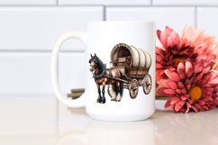 Watercolor Vintage Horse Wagon PNG Product Image 2