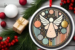 Round Christmas Ornament Sublimation|Clipart Product Image 1