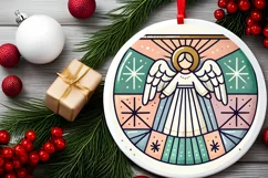 Round Christmas Ornament Sublimation|Clipart Product Image 1