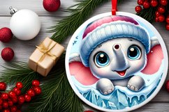 Round Christmas Ornament Sublimation|Clipart Product Image 1
