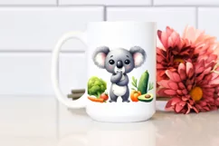 Koala Standing Vegetables Big Eyes Goofy Smile Caricature Product Image 2