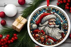 Round Christmas Ornament Sublimation|Clipart Product Image 2