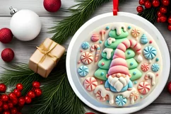 Round Christmas Ornament Sublimation|Clipart Product Image 1