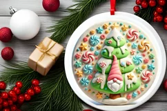 Round Christmas Ornament Sublimation|Clipart Product Image 1