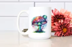 Colorful Magical Mushroom | Watercolor Clipart Product Image 2