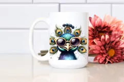 Funny Cute Peacock Portrait | Sublimation Clipart Product Image 2