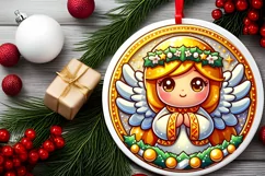 Round Christmas Ornament Sublimation|Clipart Product Image 2