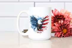 Watercolor Patriotic Bald Eagle in USA Colors Product Image 2