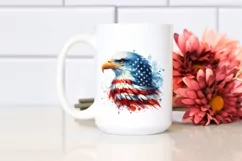 Watercolor Patriotic Bald Eagle in USA Colors Product Image 2