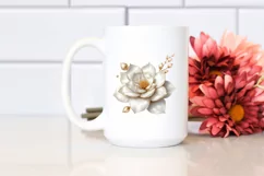 Shiny Gardenia with Golden Insertions | Clipart Product Image 2