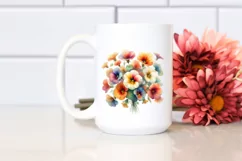 Colorful Nasturtium Bouquet | Sublimation | Clipart Product Image 2