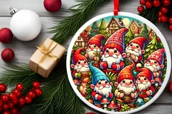 Round Christmas Ornament Sublimation|Clipart Product Image 1
