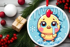 Round Christmas Ornament Sublimation|Clipart Product Image 1