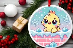 Round Christmas Ornament Sublimation|Clipart Product Image 1