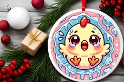 Round Christmas Ornament Sublimation|Clipart Product Image 1
