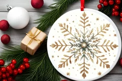 Round Christmas Ornament Sublimation|Clipart Product Image 2