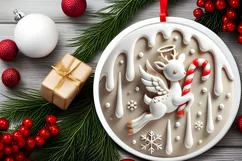 Round Christmas Ornament Sublimation|Clipart Product Image 1