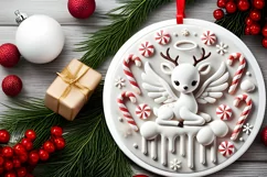 Round Christmas Ornament Sublimation|Clipart Product Image 1