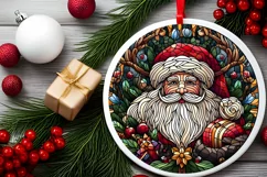 Round Christmas Ornament Sublimation|Clipart Product Image 2