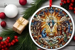 Round Christmas Ornament Sublimation|Clipart Product Image 2