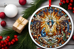 Round Christmass Ornament PNG Product Image 2