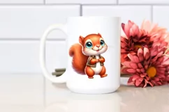 Happy Baby Squirrel Phishing Road | Sublimation Clipart Product Image 2