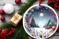 Round Christmas Scene Seasonal Magic Sublimation PNG Product Image 2