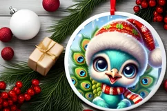 Round Christmas Ornament Sublimation|Clipart Product Image 1