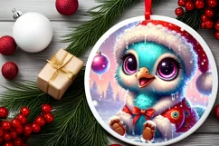Round Christmas Ornament Sublimation|Clipart Product Image 1