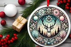 Round Christmas Ornament Sublimation|Clipart Product Image 1