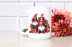 Red Christmas Gnomes Ornaments PNG Product Image 2
