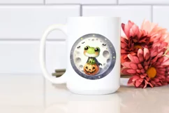 Cute Baby Frog on Moon, High-Quality PNG Product Image 2